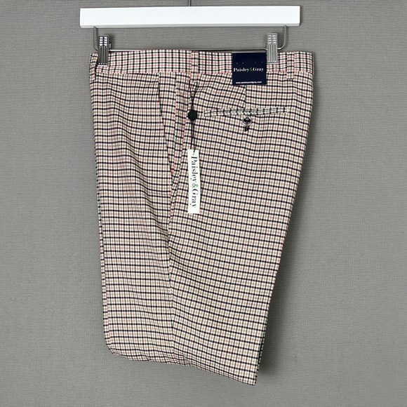 Paisley & Gray Other - Paisley & Gray Beige, Navy & Red Plaid Dress Pants